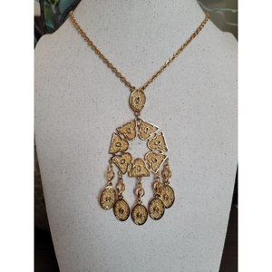 Vintage Egyptian Style Gold Necklace